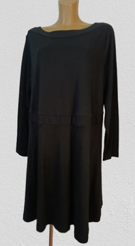Nowa czarna sukienka dżersejowa, bawełna 52/54 BPC