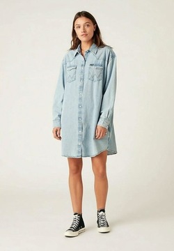 Jeansowa sukienka koszulowa Wrangler, XS/S