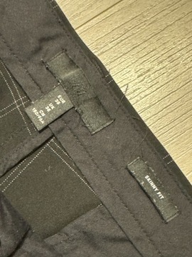H&M spodnie w kratę męskie czarny rozmiar 38