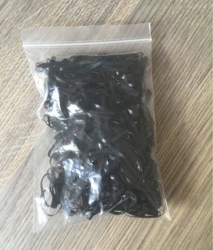 Gumki silikonowe elastyczne czarne 100 szt