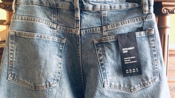 Jeansy średni stan proste nogawki jakość premium