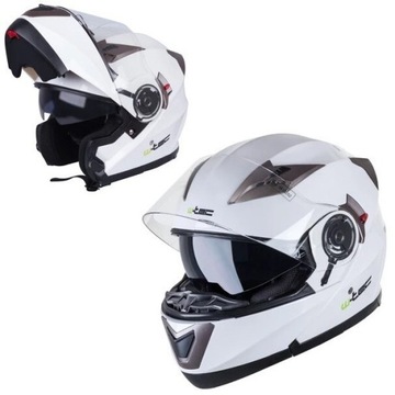 Kask moto. szczęk w-tec ym925 biało-brazowy XXL 