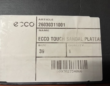 Ecco touch 39 klapki skóra