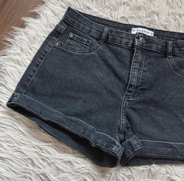 pull&bear denim czarne jeansowe basic szorty 36