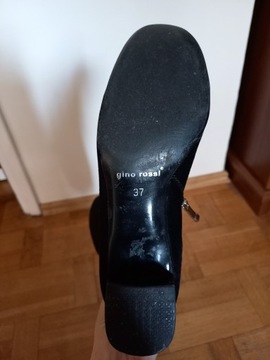 Buty kozaki czarne skórzane zamszowe Gino Rossi 37