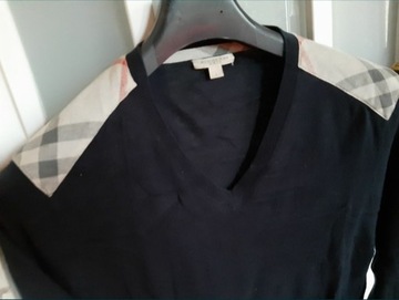 Burberry sweter granat wełna L 100% oryg nr seryjn