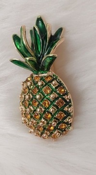 Luksusowa broszka Ananas z cyrkoniami 