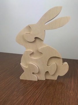 Drewniane puzzle 3D zając wielkanocny prezent wood