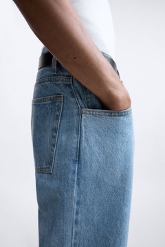 ZARA spodnie męskie straight woskowane 46