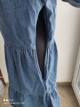 Jeansowa sukienka z bufkami M