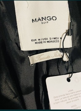 Nowy Szary płaszcz wełniany wiązany mango 38 M