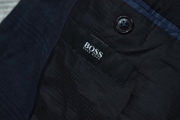 HUGO BOSS Wełniana Granatowa Marynarka w Kratkę 56