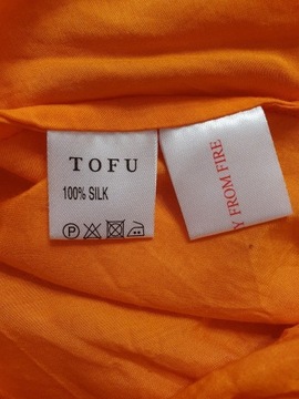 TOFU XS 34 100% jedwab pomarańczowa spódniczka