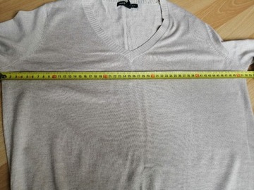 Długi cienki sweterek tunika Mango M beżowy