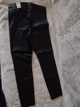 (40/L) ZARA/Skórzane legginsy/spodnie rurki/NOWE