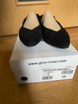 GINO ROSSI Azumi sandały czarne zamszowe, 38 rozm