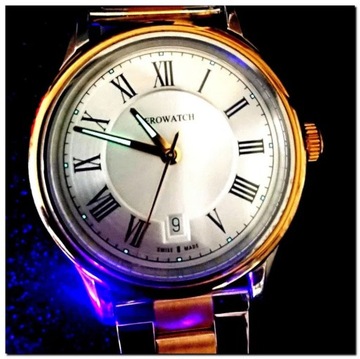 Męski Aerowatch Slim Swiss 50M Saphire Gold 41 mm