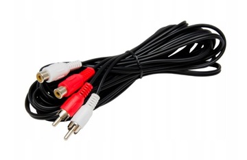 NOWY kabel cinch / 2 x RCA  - przedłużacz 5m