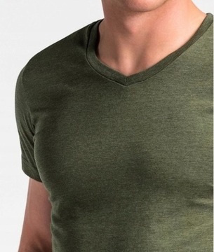 Ombre S1041 nowy tshirt koszulka z logo r. M khaki