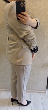 Elegancki komplet kostium garsonka żakiet spodnie 