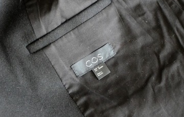 COS czarny płaszcz wełna kaszmir 34 XS