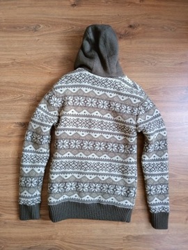 Męski sweter norweski wzór roz M/L gruby góralski 