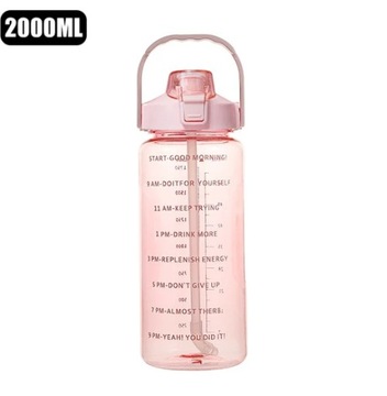Różowy Bidon Sportowy Woda 2 litry Nawodnienie