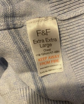 F&F męski sweter szary niebieskie paski xxl b.db-