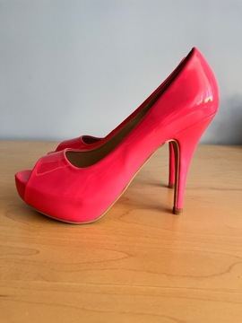 Pantofle "peep toe" na szpilce 12cm rozm. 37 nowe