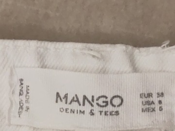 Damskie białe jeansy mini Mango 38