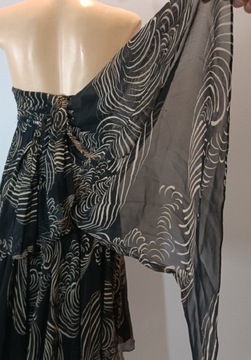 Sukienka jedwabna wizytowa MARCHESA 100%silk XS S 