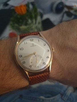 Omega 38mm plus koronka. Lite zloto 14k!