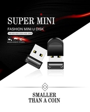 Super Mini dysk pamięci USB 64GB czarne Pen Drive