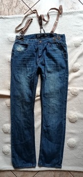 Reserved spodnie jeansowe z szelkami rozm SM 31/32