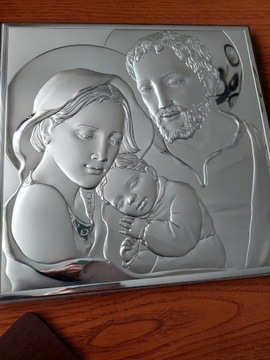 Obraz Święta Rodzina srebrny Valenti