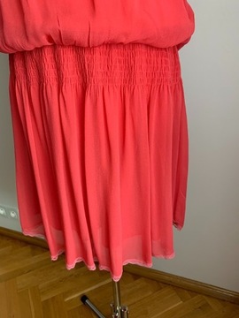 NOWA różowa sukienka CREAM obniżona talia 44