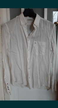 Burberry koszula L biała len 100% oryg nr seryjny 