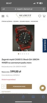 G-Shock czerwony moro GA-100