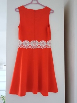 New Look sukienka letnia pomarańcz kwiatki haft 36