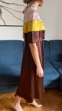 Sukienka jedwabna Massimo Dutti