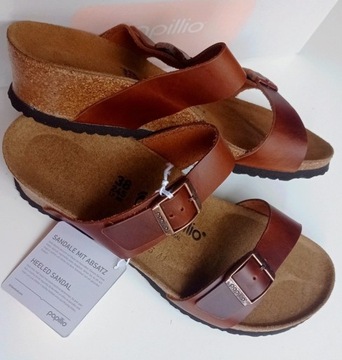 Skórzane sandały Birkenstock  koturn 38 Papillio