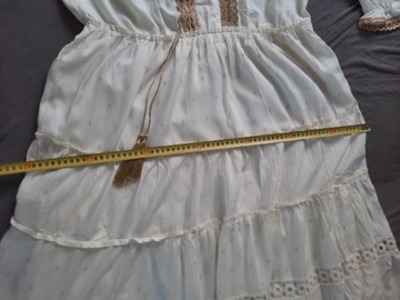 Sukienka midi haftowane wstawki rozmiar 44 ecry