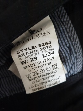 Czarne spodnie Polo Ralph Lauren, 100% bawełna