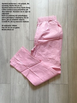 Różowe spodnie medyczne scrubs dla wysokiej M/L