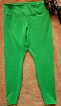  treningowe spodnie legginsy, zielone neonowe, xl