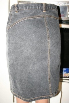 spódnica jeansowa roz 36 S czarna do kolan LOOK