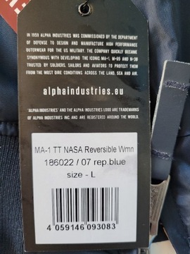 Kurtka damska  Alpha Industries MA-1 TT NASA