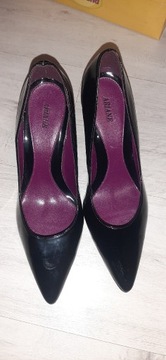 Czarne lakierowane szpilki 8cm buty na obcasie r.40 25,5cm sexy sesje foto