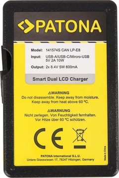 PATONA Smart Dual LCD USB LP-E8 141574.