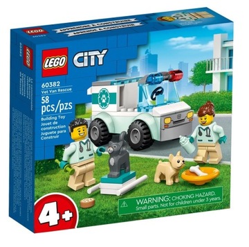 LEGO CITY Karetka Weterynaryjna Ambulans Pies Kot 58 Klocki 4+